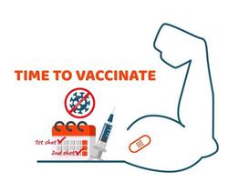 Time to Vaccinate CORONAVIRUS concept Cartoon vector style for your design.
