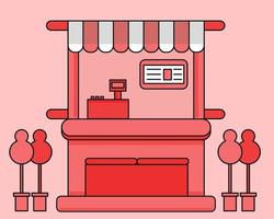 Street shop. Kiosk store. Cartoon vector style for your design.