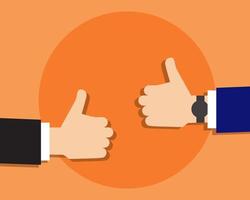 Two Businessmen showing thumbs up. Cartoon vector design for your design.