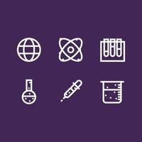 Set of Science icons. Outline vector style for your design.