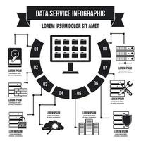 concepto de infografía de servicio de datos, estilo simple vector