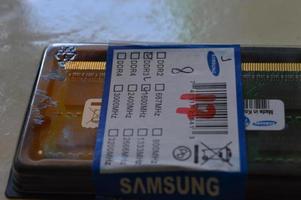 Batam, Indonesia. june 18th, 2022. 2gb DDR3L laptop RAM from Samsung brand photo