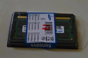 Batam, Indonesia. june 18th, 2022. 2gb DDR3L laptop RAM from Samsung brand photo