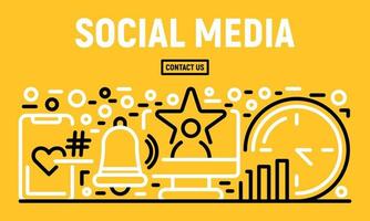 Social media banner, outline style vector