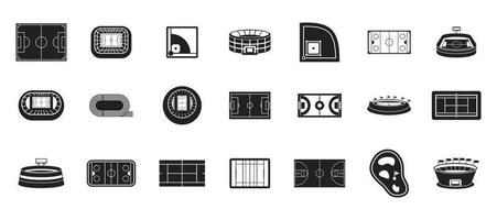 conjunto de iconos de arena deportiva, estilo simple vector