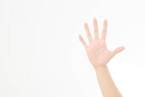 hand isolated on white.Voting hand. Mock up. Copy space. Template. Blank. photo