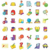 Working document icons set, cartoon style vector