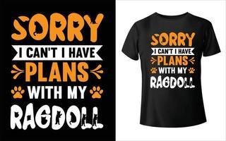 Sorry I can't i have plans with my cat T-shirt Design animal vector t-shirt