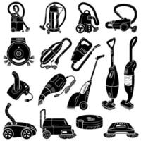 Vacuum cleaner icons set, simple style vector