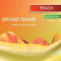 Peach natural juice concept background, realistic style vector