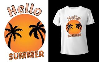 hola diseño de camiseta de verano vector