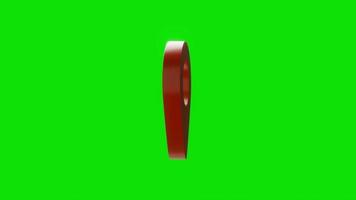 símbolo de pino de localização de loop sem costura gira em torno de si mesmo no fundo da tela verde chroma key. conceito de sinal e símbolo. vídeo completo em hd video