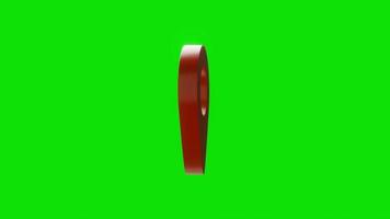 naadloze looping locatie pin-symbool draait om zichzelf op chroma key groen schermachtergrond. teken en symbool concept. full hd beeldmateriaal video