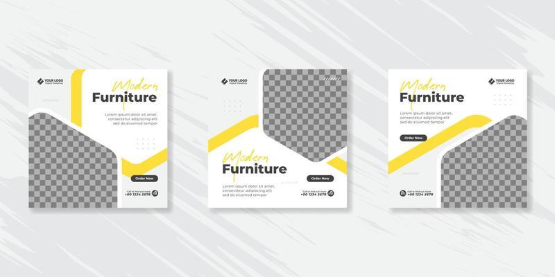 Modern Furniture social media post templates design