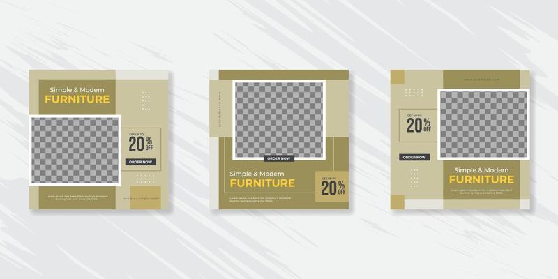 Modern Furniture social media post templates design