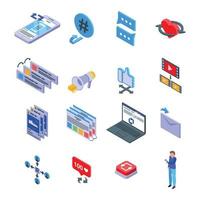 Repost icons set, isometric style vector