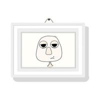 vector graphic illustration of a photo frame design with cute cartoon