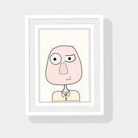 vector graphic illustration of photo frame design with cute cartoon boy