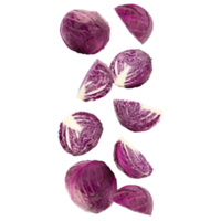 Falling red cabbage cutout, Png file