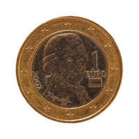 moeda de 1 euro, união europeia, áustria transparente png