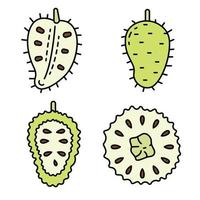 Soursop icons set vector flat