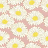 Sunflower Floral pattern with leaves. tropical background vector