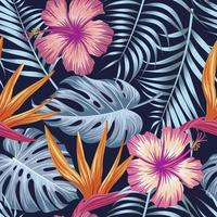 Floral seamless pattern with leaves. tropical background vector