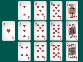 Vector poker cards red hearts shades deck for graphic design sports cards card game gambling