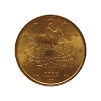 moneta da 50 centesimi, unione europea, italia trasparente png