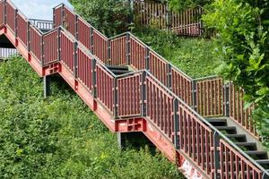 red stairs going up photo