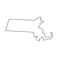 Massachusetts map on white background vector