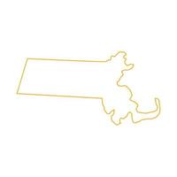 Mapa de Massachusetts sobre fondo blanco. vector