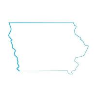 Iowa map on white background vector