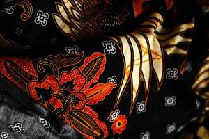 textura de fondo de batik floral indonesio foto