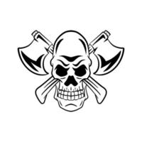 illustration Skull Axe Design Vector