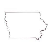 Iowa map on white background vector