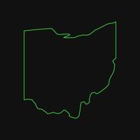 mapa de ohio ilustrado vector