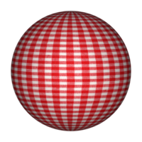 chequered red fabric sphere transparent background png