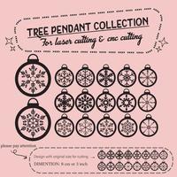 tree pendant collection for laser cutting vector