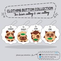 button collection for laser cutting vector