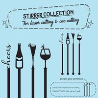 stirrer collection for laser cutting vector