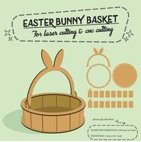 easter bunny box for laser cutting vector
