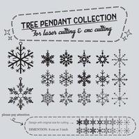 tree pendant collection for laser cutting vector