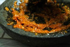 Traditional food Indonesia, chili paste photo