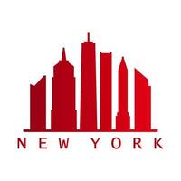 New york skyline on white background vector