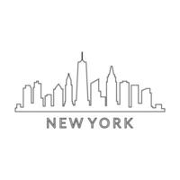 New york skyline on white background vector