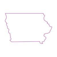 Iowa map on white background vector