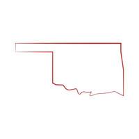 Oklahoma map illustrated vector