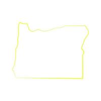 mapa de oregon sobre fondo blanco vector