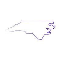 North Carolina map illustrated vector